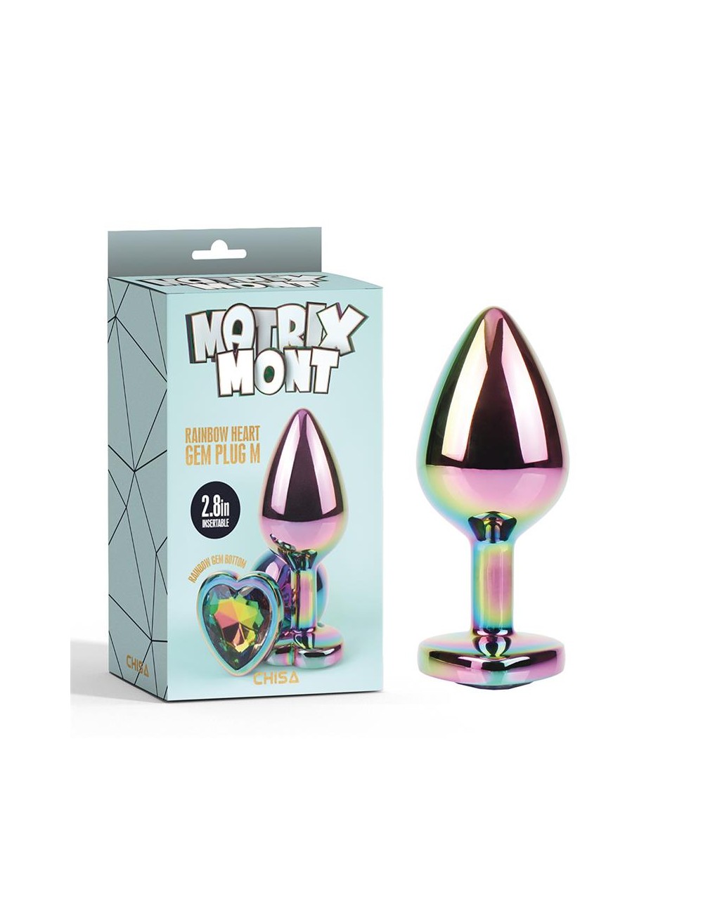 Rainbow Heart Plug Anal multicolor con Joya Talla M