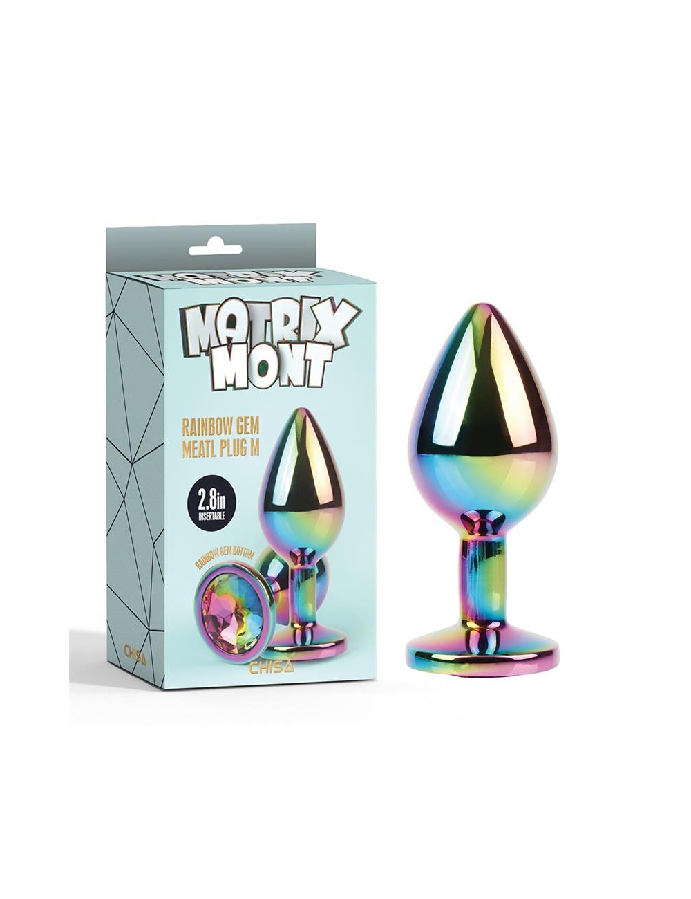 Rainbow Gem Plug Anal Multicolor con Joya Talla M