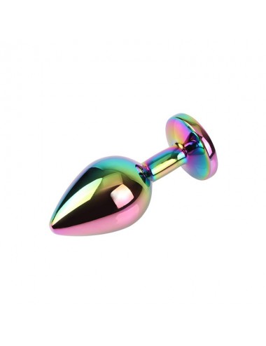 Rainbow Gem Plug Anal Multicolor con Joya Talla M