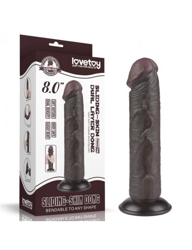 Dildo Dual Layer Piel Delizante Retractil 8