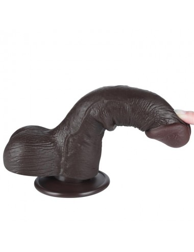 Dildo Dual Layer Piel Deslizante Retractil 75