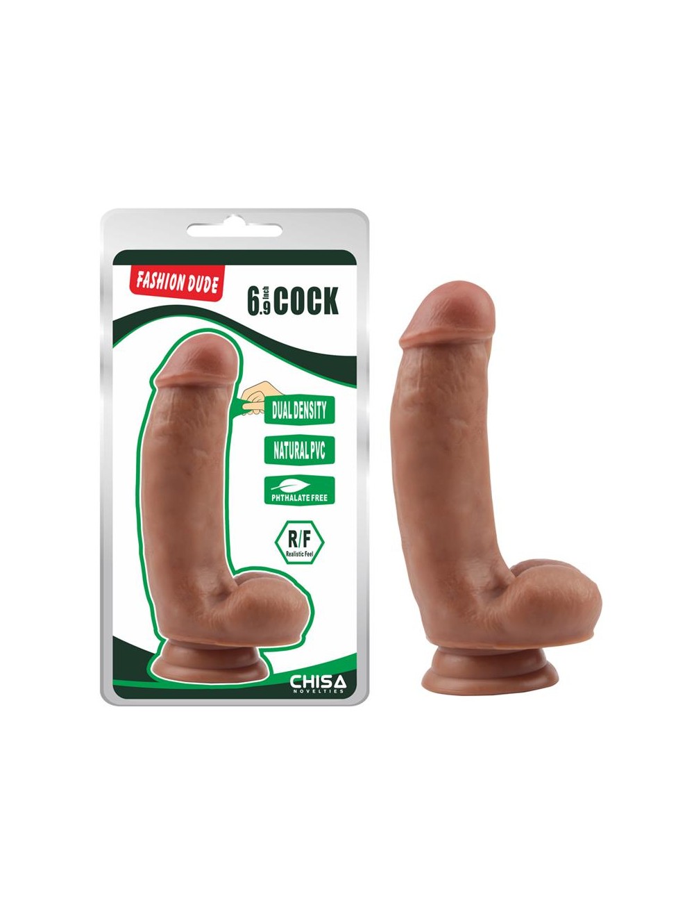 Dildo Dual Density Fashion Dude 69 Bronceado