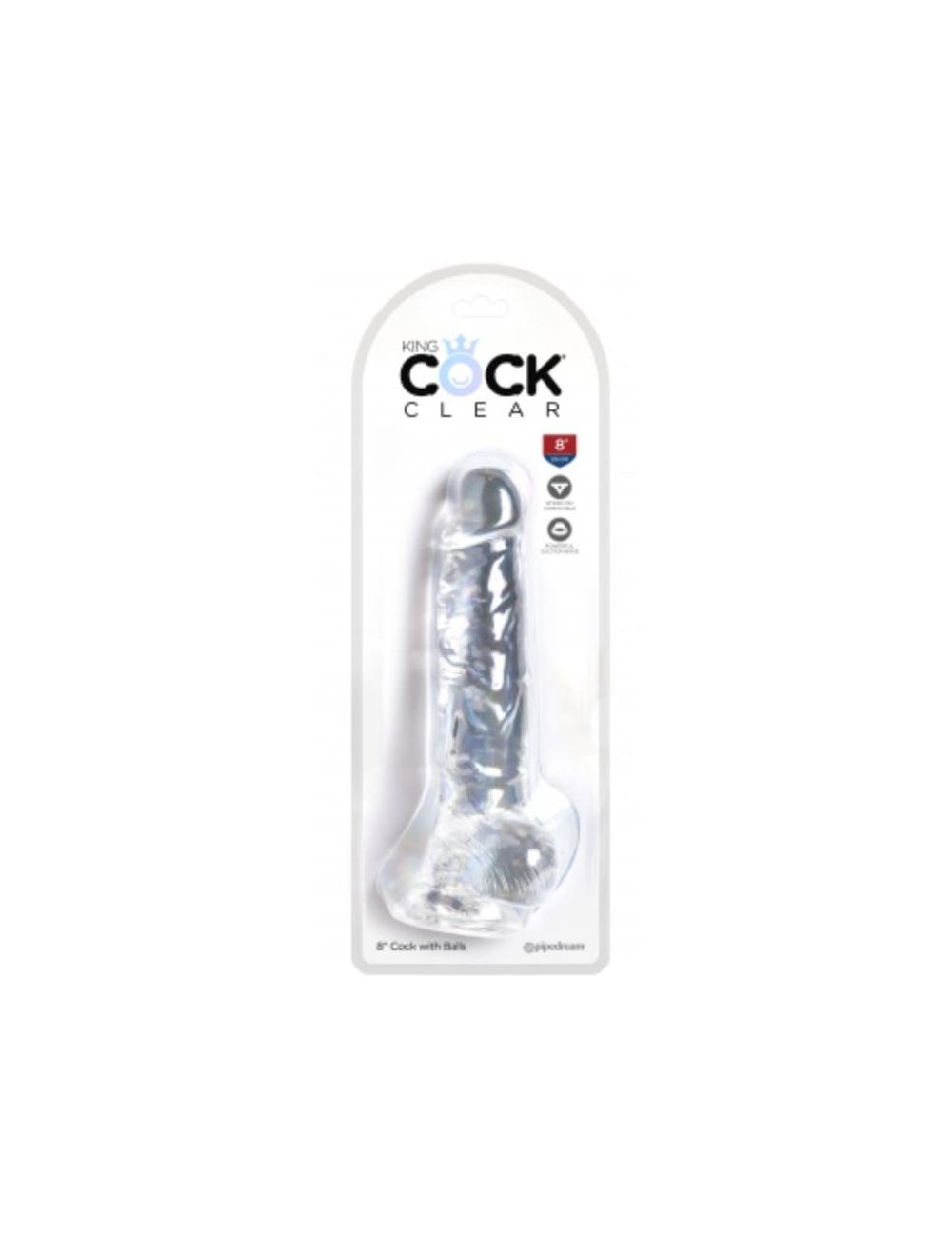 Dildo Realista con Testiculos 8 Transparente