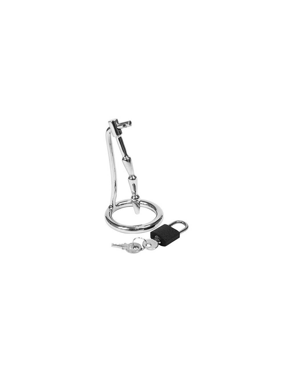 Plug Castidad Pene con Candado Acero Inoxidable