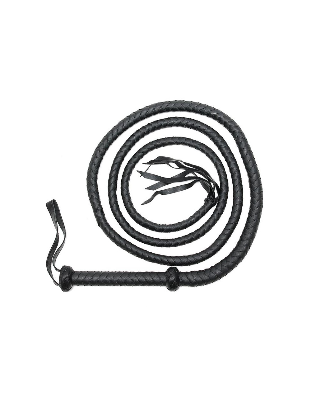 Latigo Trenzado Cuero Negro 250 cm