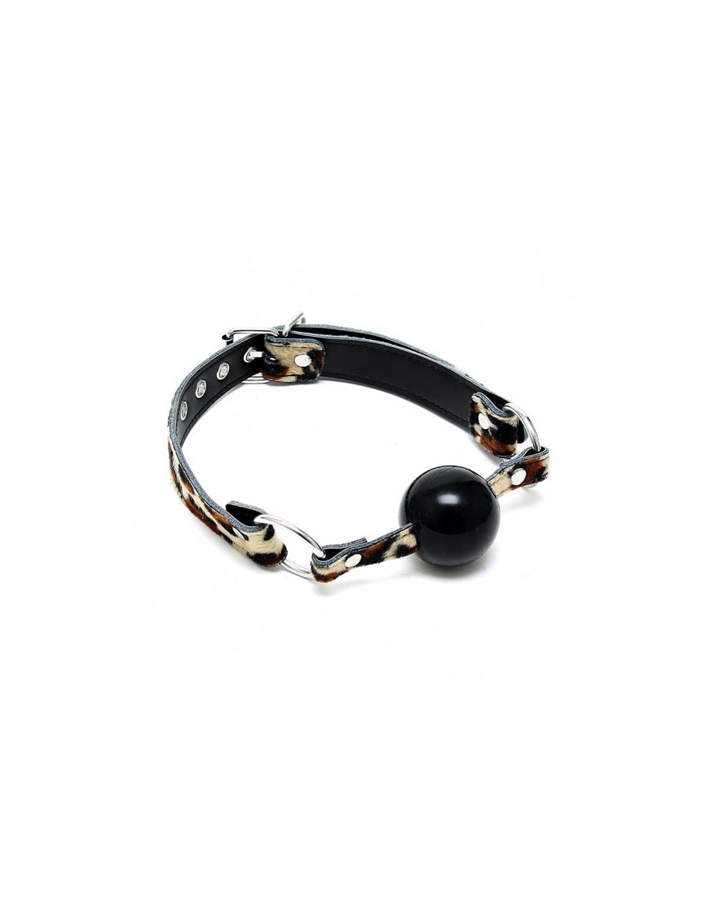 Mordaza con Estampado Leopardo Cuero y Silicona 44mm