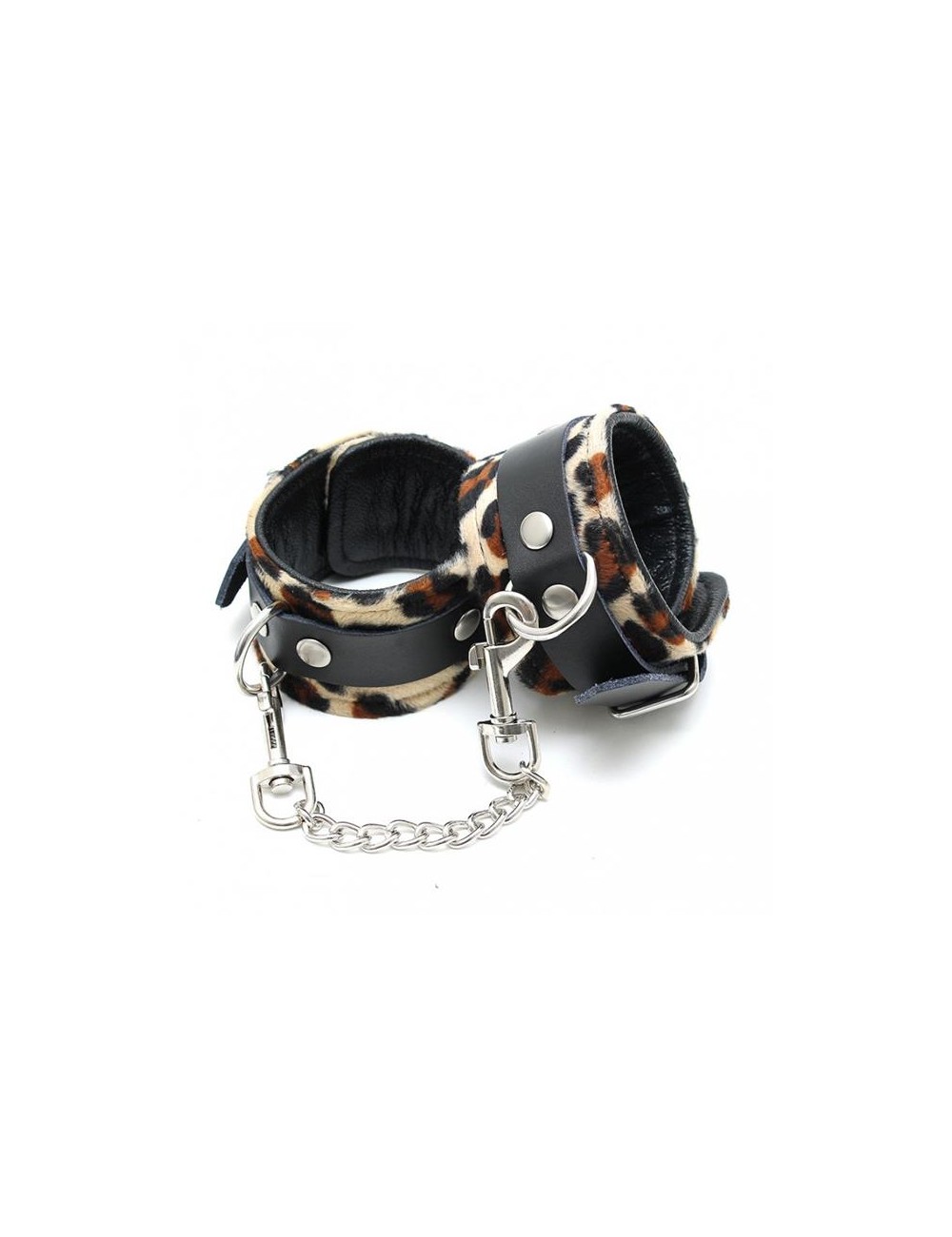 Esposas para Pies Cuero Estampado Leopardo