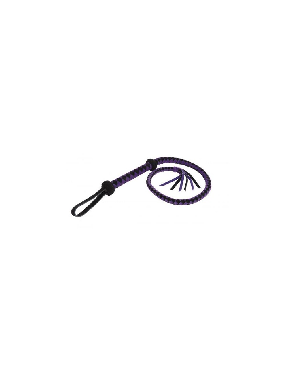 Latigo arabe de Cuero Morado y Negro 100cm
