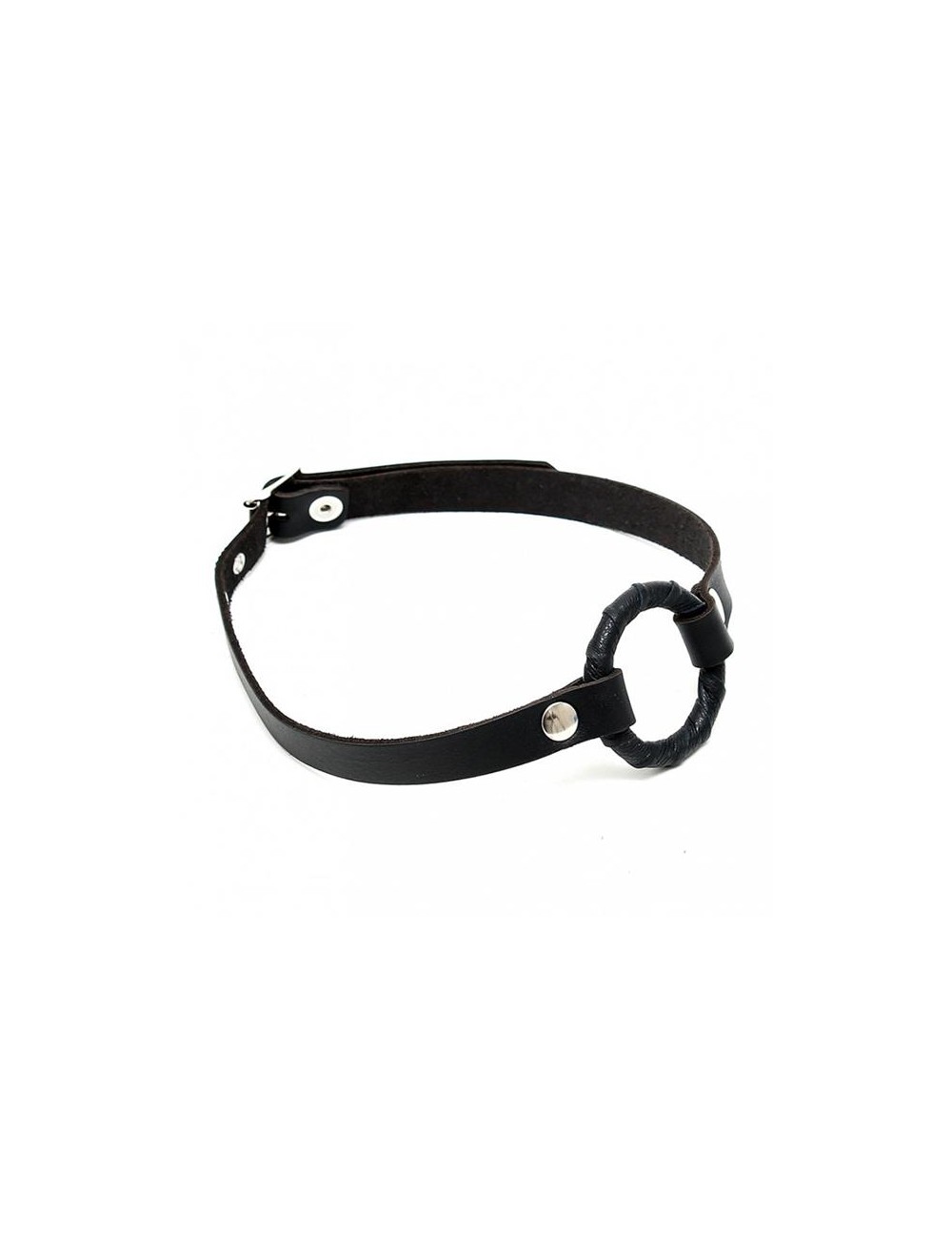 Mordaza Cuero con Anillo O Ajustable