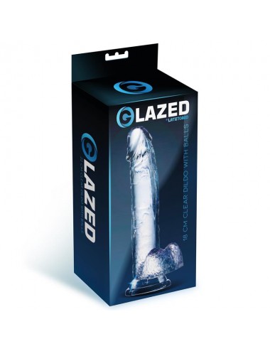 Dildo Realista con Testiculos Material Cristalino 18 cm