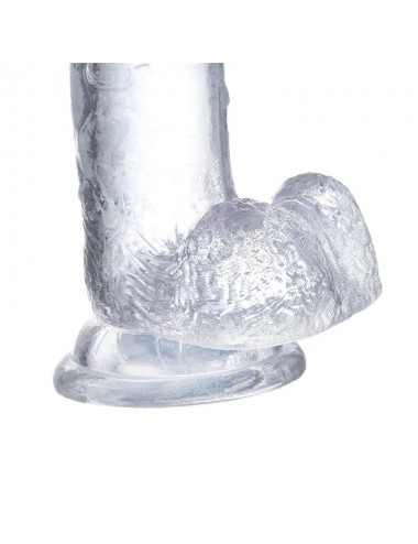 Dildo Realista con Testiculos Material Cristalino 18 cm
