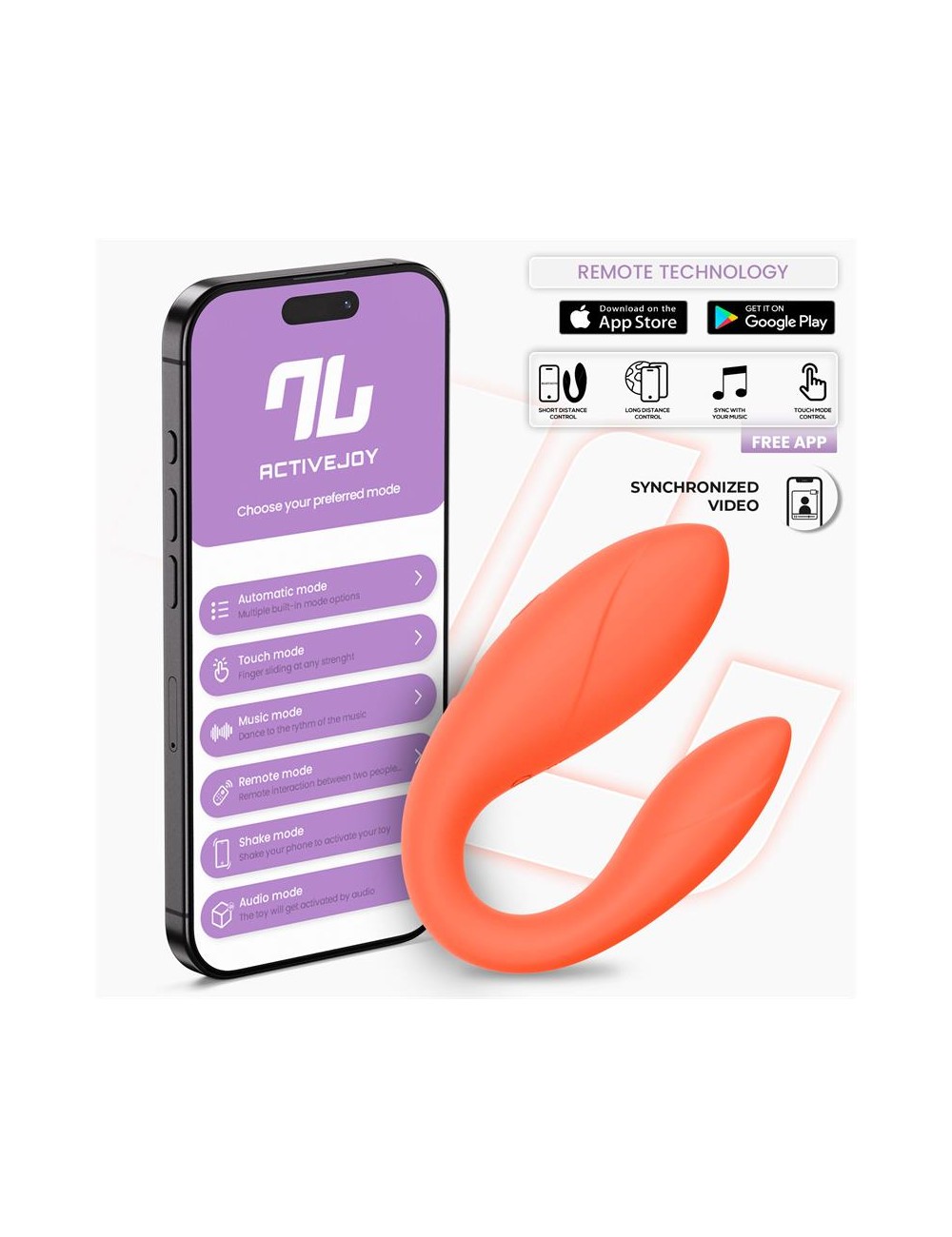 Juguete para Parejas con APP Flexible Salmon