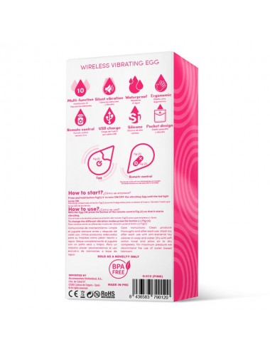 Huevo Vibrador Control Remoto USB Silicona Rosa