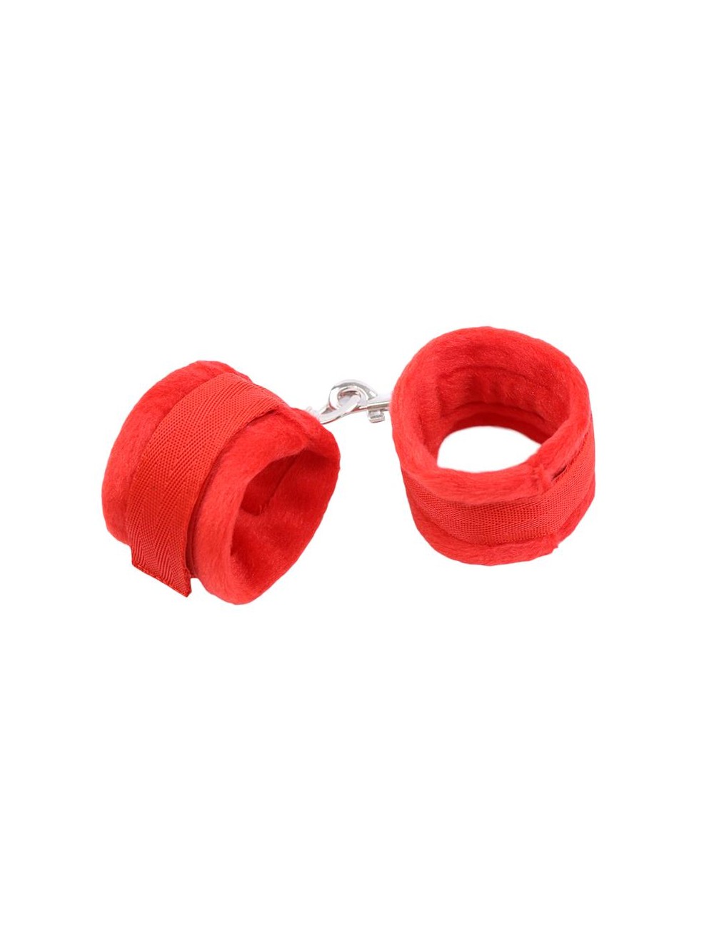 Esposas de Tela con Velcro para Munecas con Pelo Largo Rojo