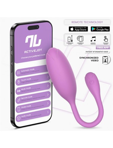 Logan Huevo Vibrador con APP Silicona Unibody Purpura