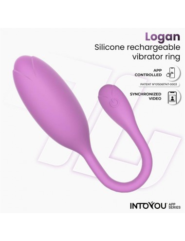 Logan Huevo Vibrador con APP Silicona Unibody Purpura