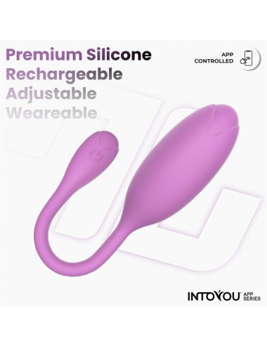 Logan Huevo Vibrador con APP Silicona Unibody Purpura