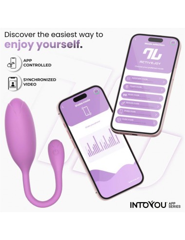Logan Huevo Vibrador con APP Silicona Unibody Purpura