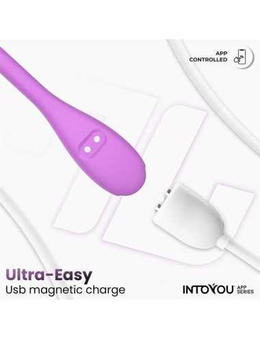 Logan Huevo Vibrador con APP Silicona Unibody Purpura