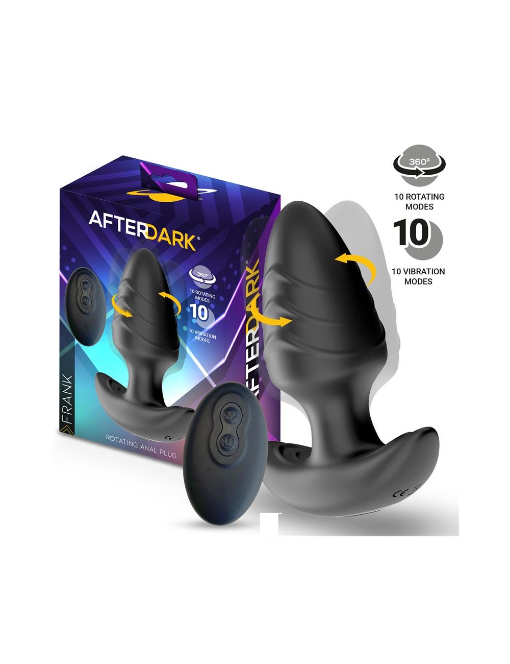 Frank Plug Anal con Vibracion y Rotacion 360º y Control Remoto