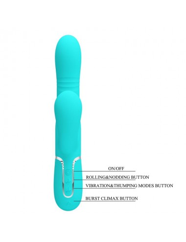 Mariana Vibrador 4 en 1 Silicona Turquesa