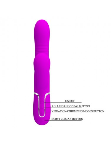 Mariana Vibrador 4en1 Silicona Fucsia