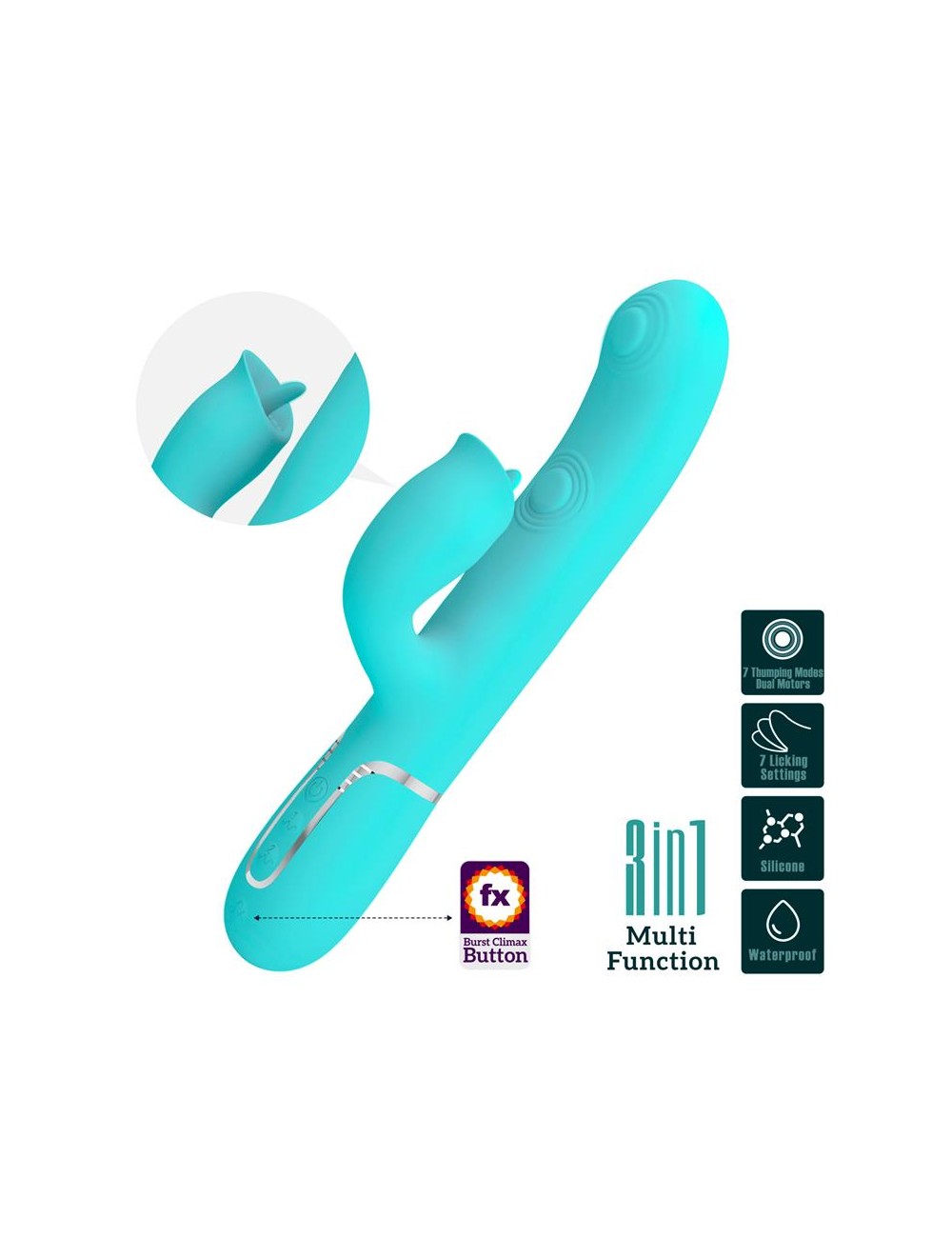 Gigi Vibrador con Licking y Thumping Turquesa