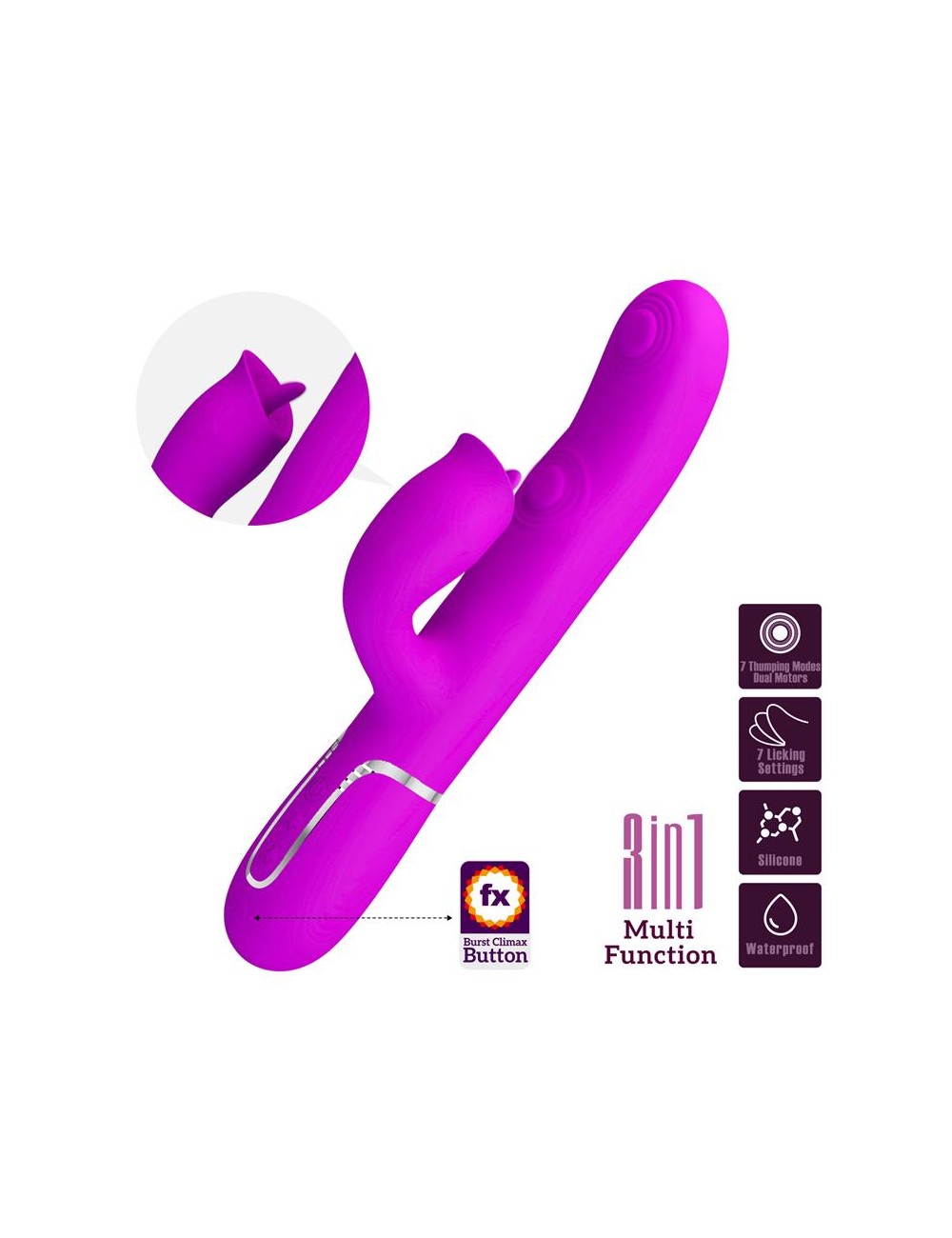 Gigi Vibrador con Licking y Thumping Fucsia