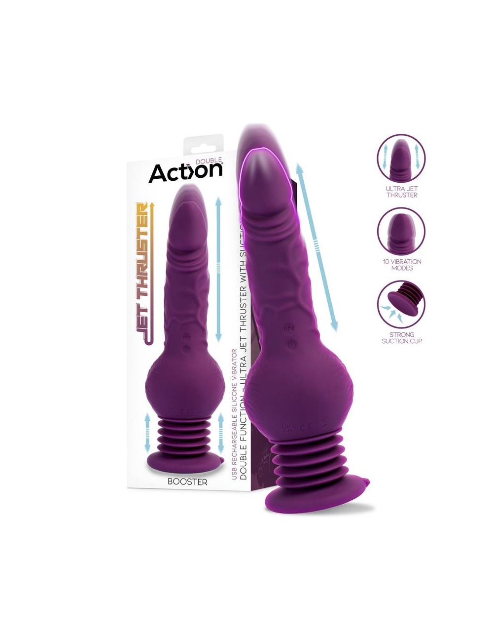 Booster Vibrador con Thrusting Ultra Jet Thruster con Potente Ventosa