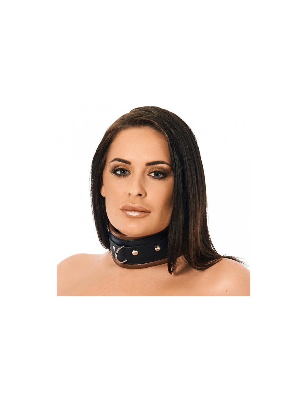 Collar Ancho Cuero Negro y Marron