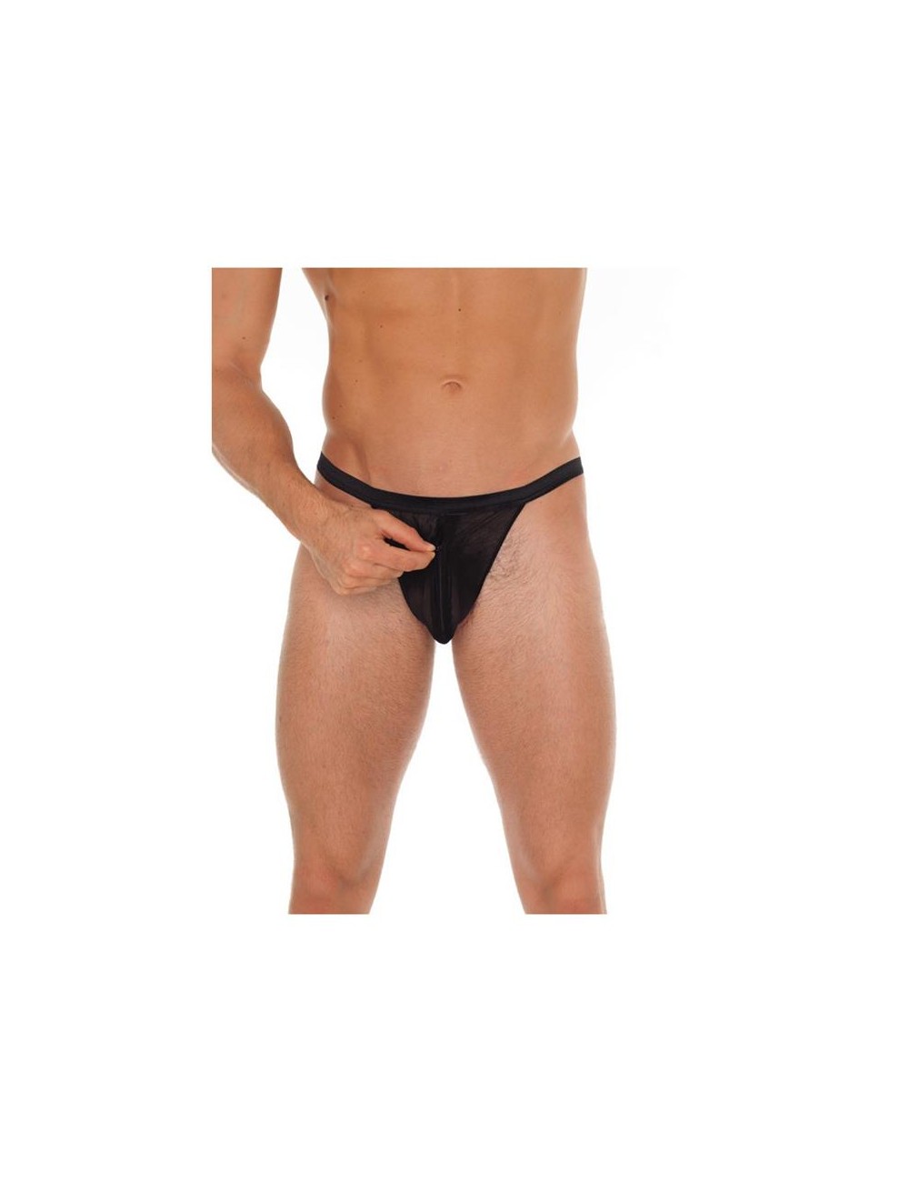 Tanga con Cremallera Negro Talla unica