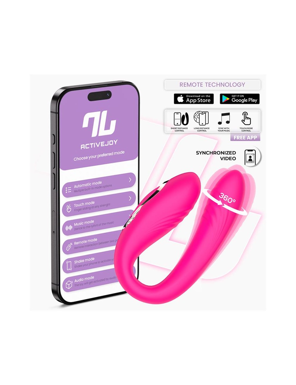 Couty Juguete para Parejas con Oscilacion 360º con APP