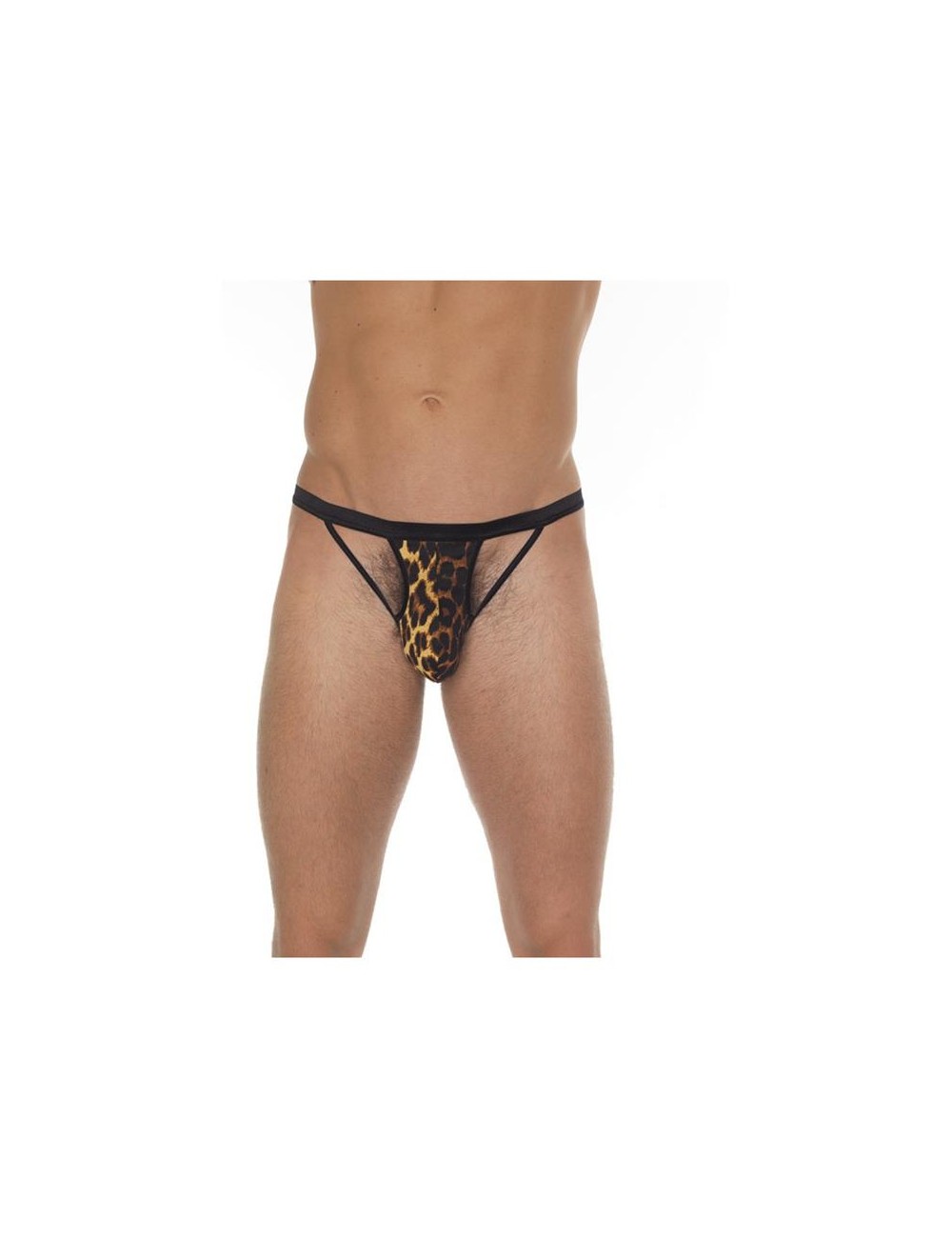 Tanga con Tiras Negro y Leopardo Talla unica