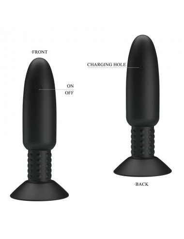 Plug Anal con Vibracion y Rotacion con Control Remoto USB