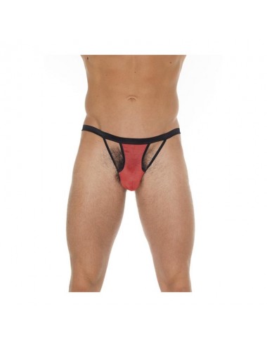 Tanga con Tiras Rojo y Negro Talla unica