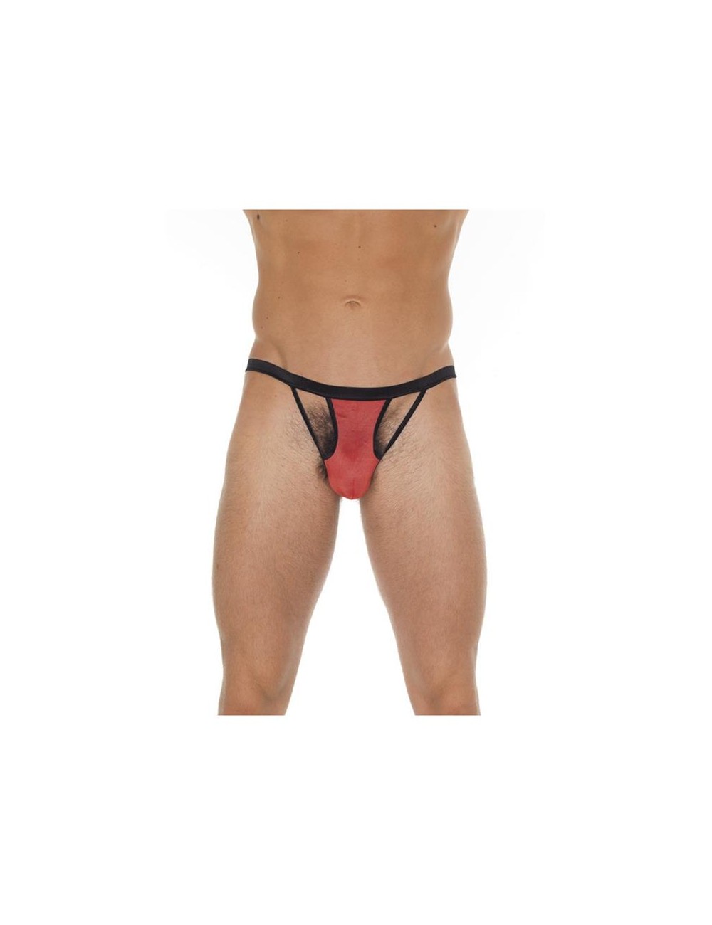 Tanga con Tiras Rojo y Negro Talla unica