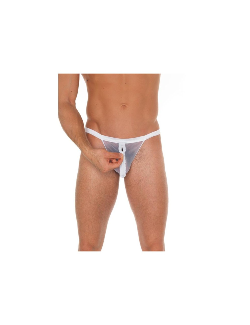 Tanga con Cremallera Blanco Talla unica