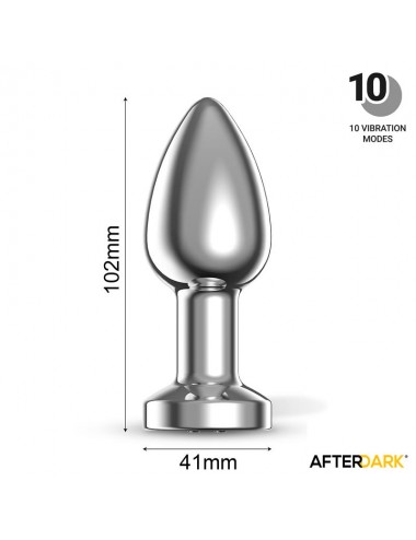 Dimpor Plug Anal Cromado con Vibracion USB Magnetico Talla L
