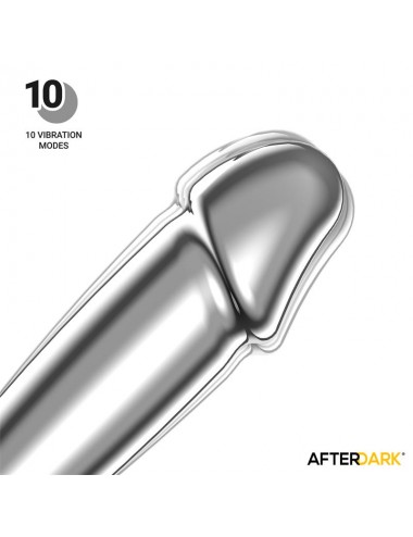 Sarmy Plug Anal Cromado con Vibracion USB Magnetico Talla M