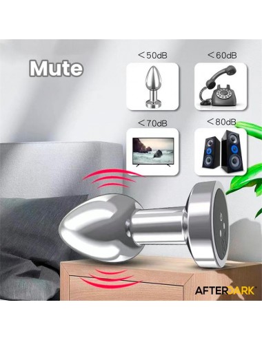 Dimpor Plug Anal Cromado con Vibracion USB Magnetico Talla S