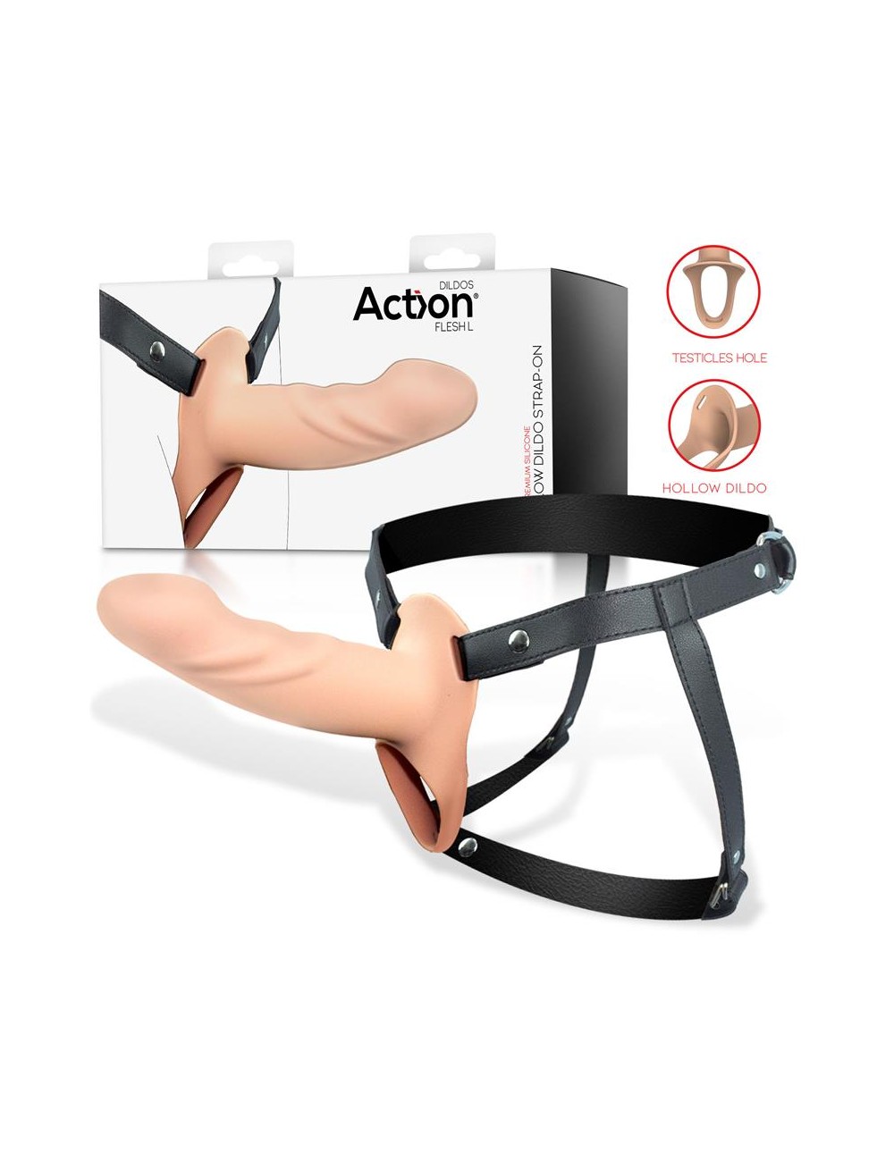 Arnes Strap on con Dildo Hueco Silicona Premium Talla L