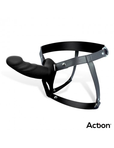 Arnes Strap On con Dildo Hueco Silicona Premium Talla S Negro