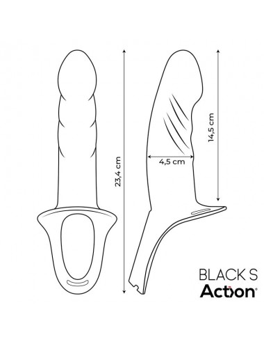Arnes Strap On con Dildo Hueco Silicona Premium Talla S Negro