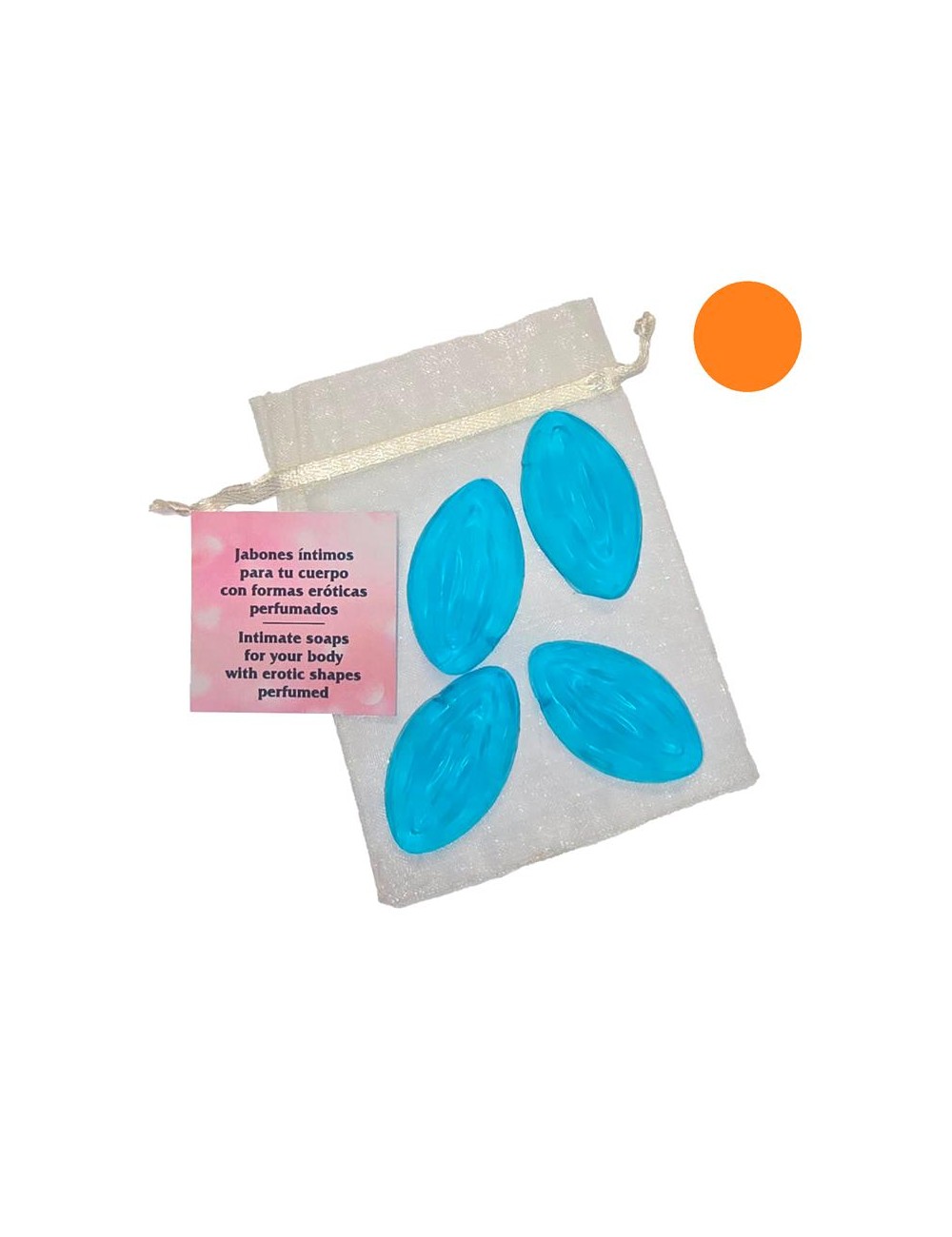 Set de 4 Mini Jabones en Forma de Vagina Naranja Aromatizados