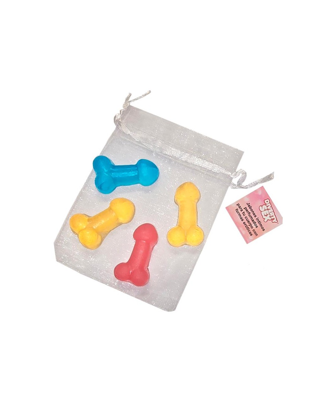 Set de 4 Mini Jabones Forma de Pene de Colores