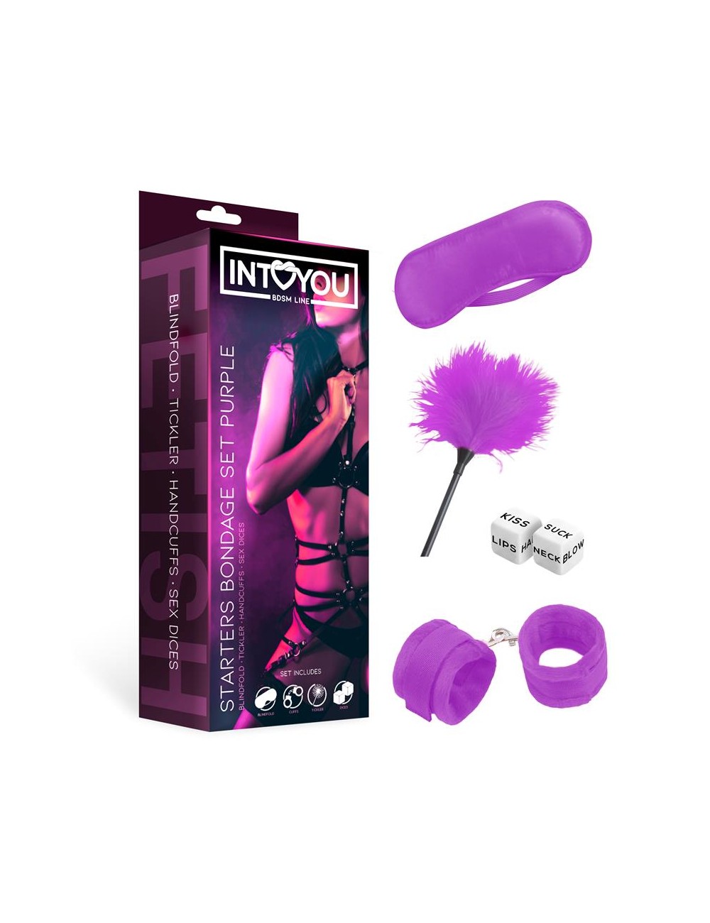 Set de Bondage para Principiantes Starters 4 Piezas Purpura