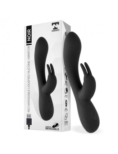 Noir Vibrador Silicona Liquida Inyectada 2 Motores USB