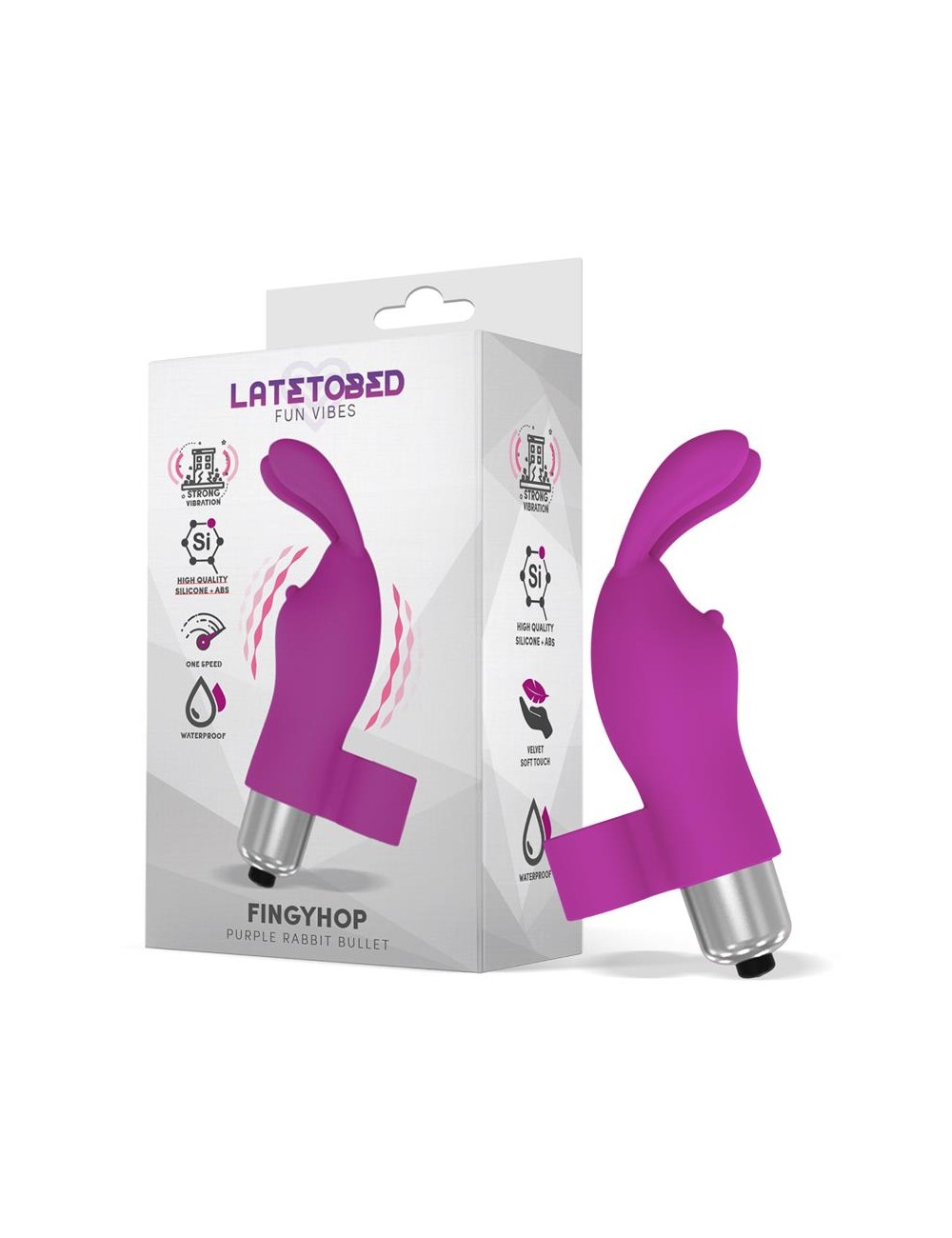 Fingyhop Bala Vibradora con Conejito Silicona Purpura