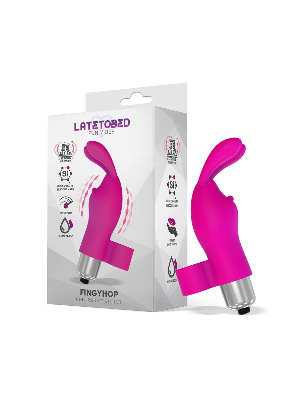 Fingyhop Bala Vibradora con Conejito Silicona Rosa