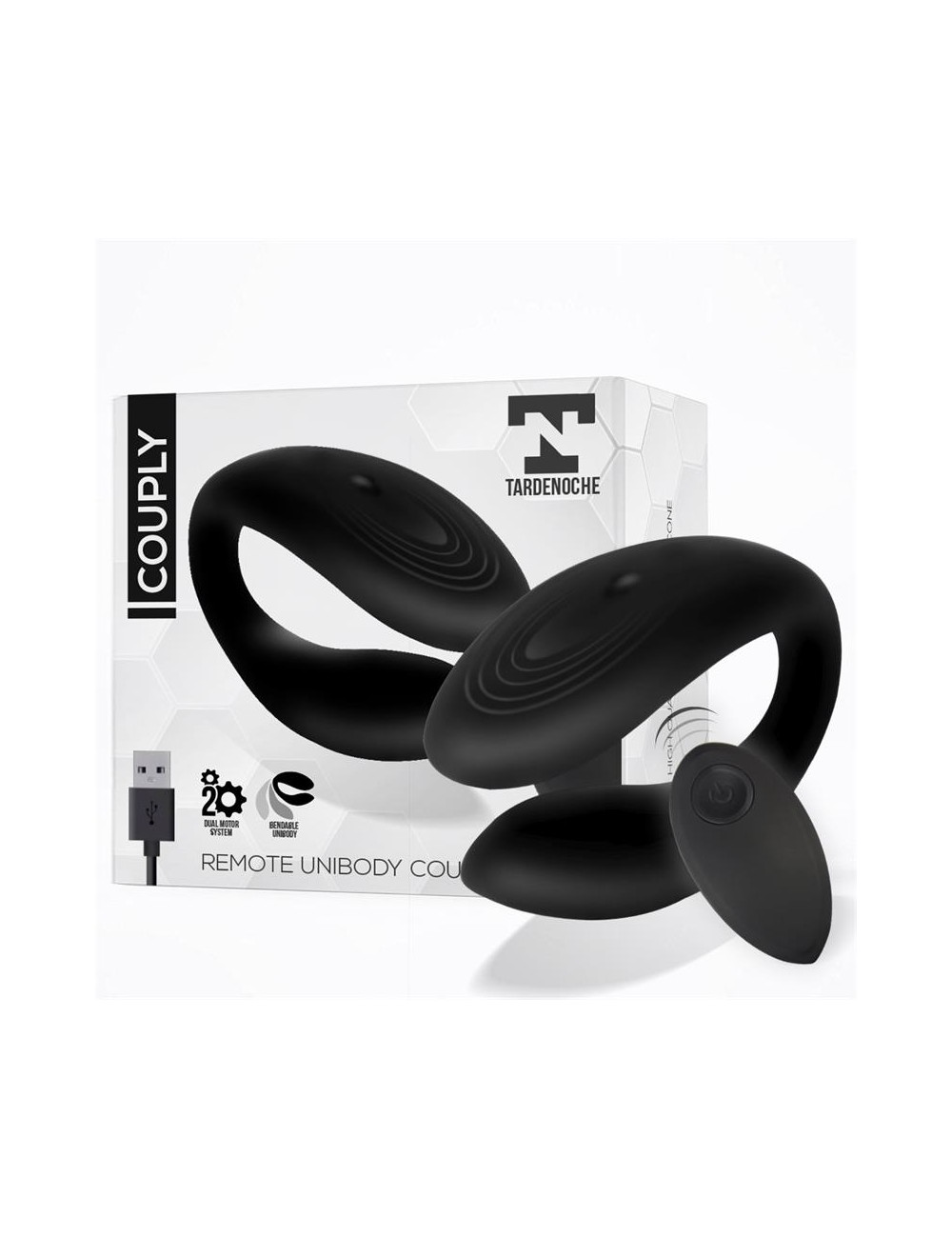 Couply Juguete para Parejas con Control Remoto USB Unibody Silicona Liquida